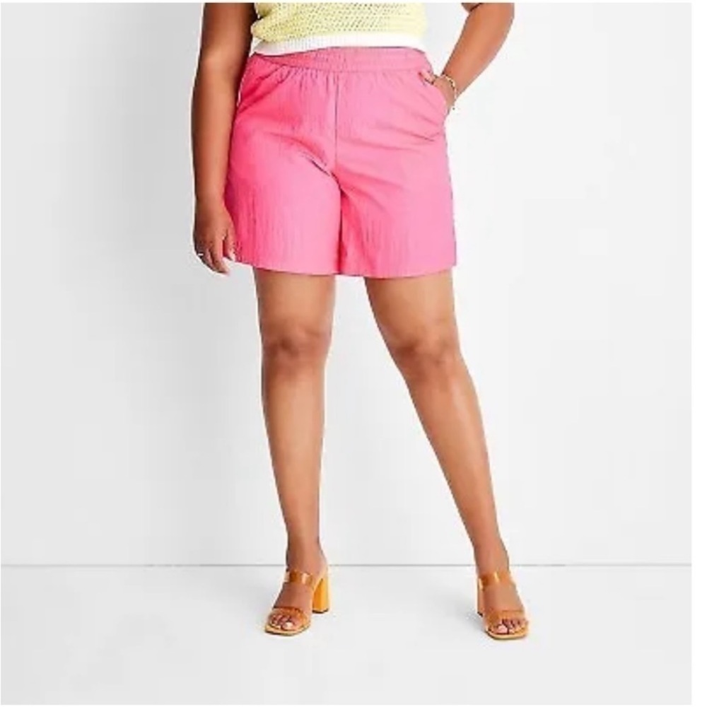 NEW Future Collective with Alani Noelle Women's High-Rise Nylon Shorts - Picture 4 of 6